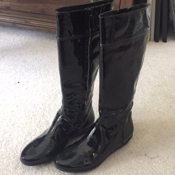 patent leather rain boots